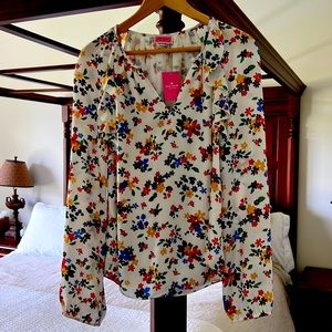 Kate Spade bright floral blouse size large